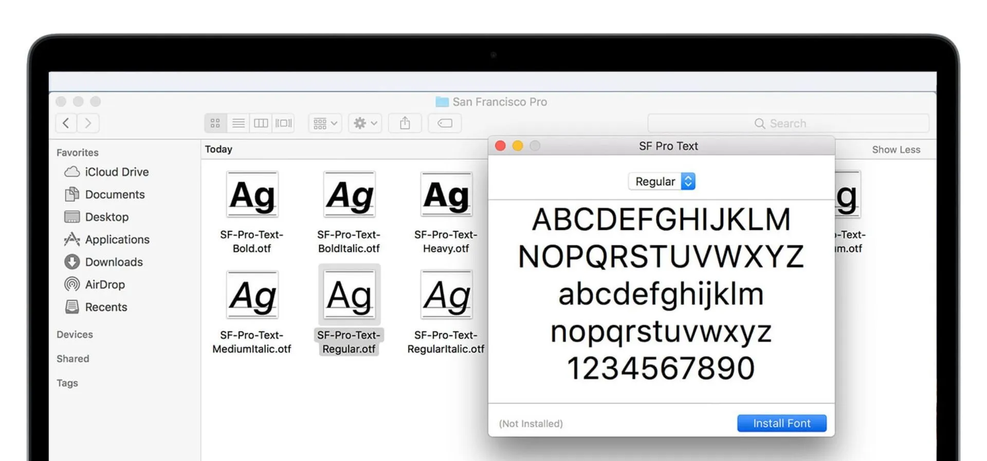 Comment installer une police sur mac