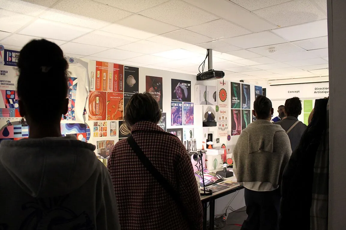JPO  à Itecom Paris, travaux de nos étudiants en formation Communication Visuelle