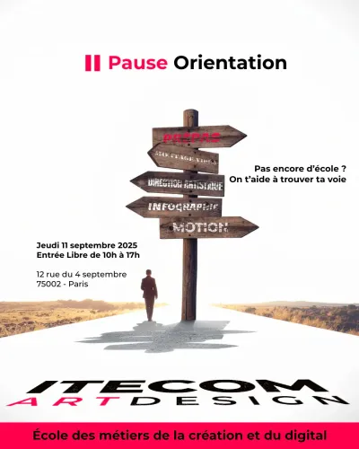 Journée Pause Orientation à ITECOM Art Design, étudiants découvrant les formations créatives et digitales à Paris